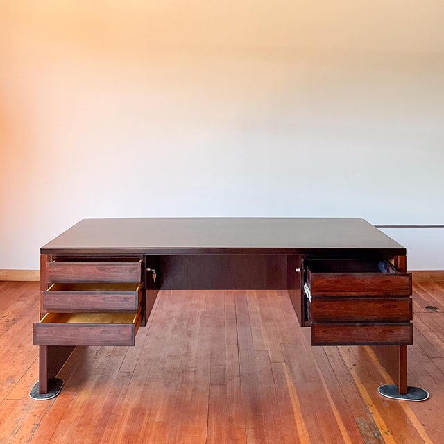 Mid-Century Modern Mid 20th Century Rosewood Executive Desk Attributed to Omann Jun Møbelfabrik For Sale - Image 3 of 13