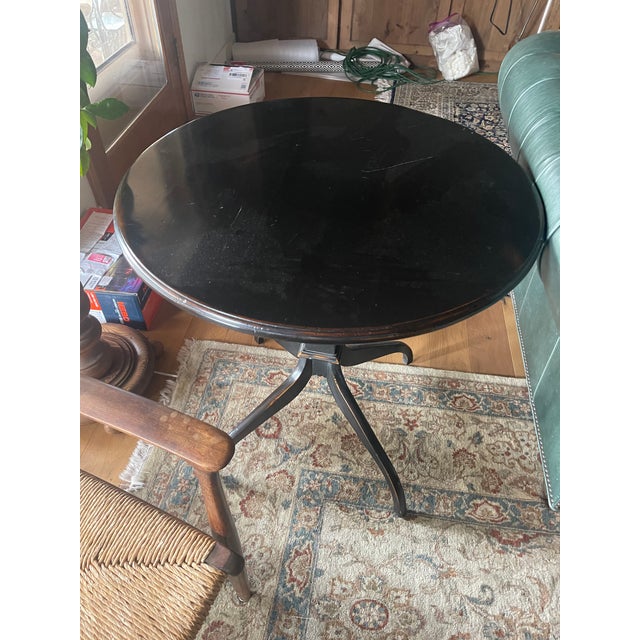 American Nichols & Stone Stickley Black Lacquer Canterbury Shaker Accent End Table For Sale - Image 3 of 8