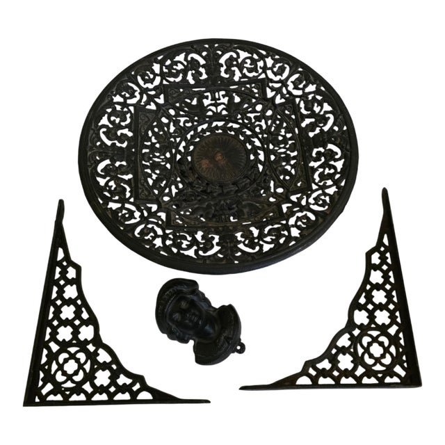 Vintage Cast Iron Brackets Tazza and Match Holder For Sale