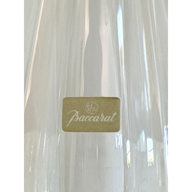 This signed vintage Baccarat crystal decanter is a luminous example of French craftsmanship. With its elongated teardrop...