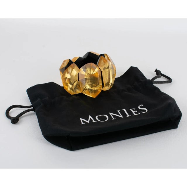 Gerda Lyngaard for Monies designed this spectacular, oversized resin stretch bracelet. The rare handcrafted stretch bangle...