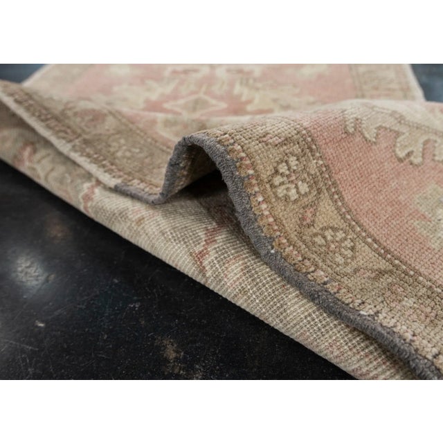 Early 21st Century Oriental Hand Knotted Vintage Turkish Mini Rug 1'9" x 3' For Sale - Image 5 of 6