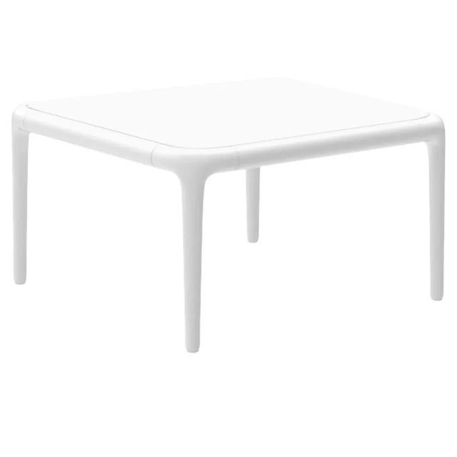 Metal Xaloc White Coffee Table 50 with Glass Top by Mowee For Sale - Image 7 of 7