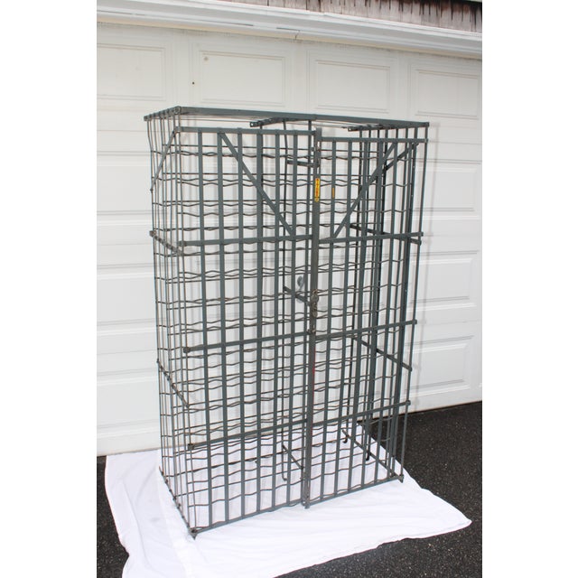 1940s 1940s Rigidex 300 Bottle Wine Safe Rack Security Locking Metal Cage For Sale - Image 5 of 17