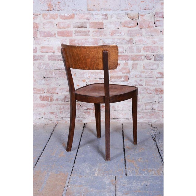 Brown Art Deco Czech Chairs in Beech and Walnut from Thonet, 1940s, Set of 4 For Sale - Image 8 of 15