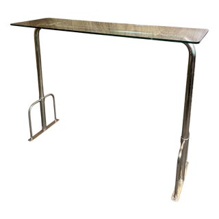 Glass Console Table, 1980s For Sale