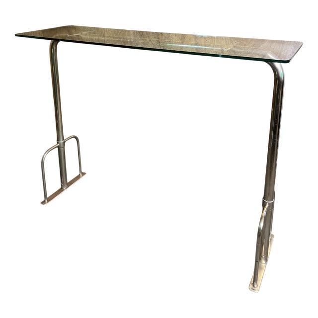 Glass Console Table, 1980s For Sale