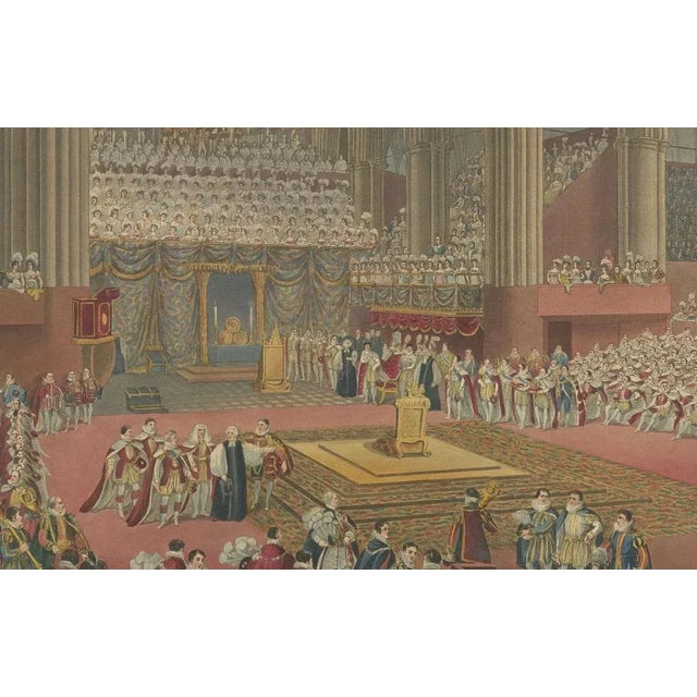 Paper Dubourg, George IV's Coronation at Westminster Abbey, 1822, Hand-Coloured Engraving For Sale - Image 7 of 10