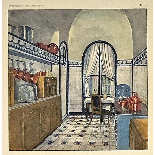 1925 Set of 2-Art Deco Interior Kitchen Design Lithographs, Documentation For Sale - Image 4 of 6
