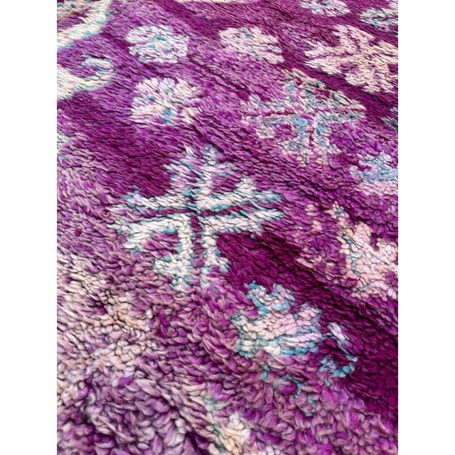 Tribal Moroccan Vintage Purple Rug - 6'5" X 10'7" Ft For Sale - Image 3 of 10