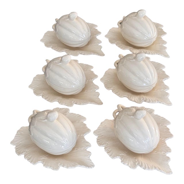 Mid 20th Century Wedgwood Etruria Dysart Pattern Individual Autumn Soup Tureens - Set of 6 For Sale