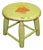 Vintage French Country Lime Green Rustic Footstool Stool W a Child Pictured For Sale