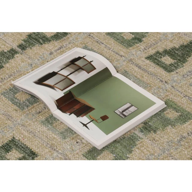 Ivory Rug & Kilim's Scandinavian Style Custom Rug With Green & Ivory Hourglass Design For Sale - Image 8 of 10