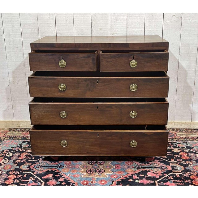 Wood Antique English Mahogany Chest of Drawers, 1800s For Sale - Image 7 of 18