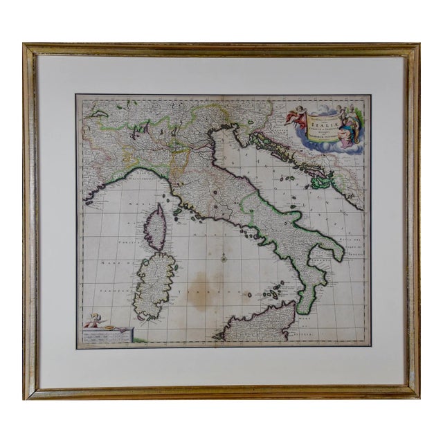 17th Century Dutch Map of Italy, Sicily, Sardinia, Corsica and Dalmatian Coast, 1690 For Sale