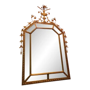 Vintage Grand Palace Louis XV Style Gilt Mirror