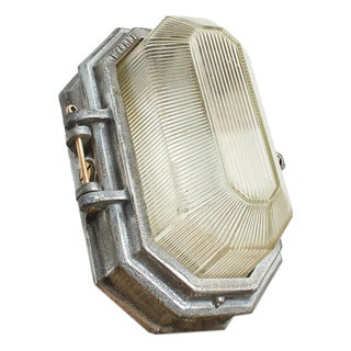 Industrial Wardle Prismalux Bulkhead Wall Light, 1950s For Sale