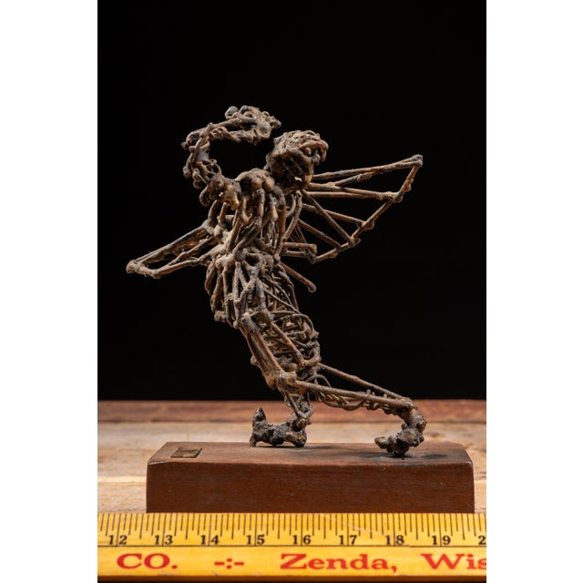 Brass Mid 20th Century Welded Steel Abstract Brutalist Figure Sculpture by Donald E. Smith For Sale - Image 8 of 8
