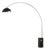 Iconic 95" Luna Bella Arc Floor Lamp - Mid-Century Modern, Satin Nickel Steel, Black Marble Base For Sale