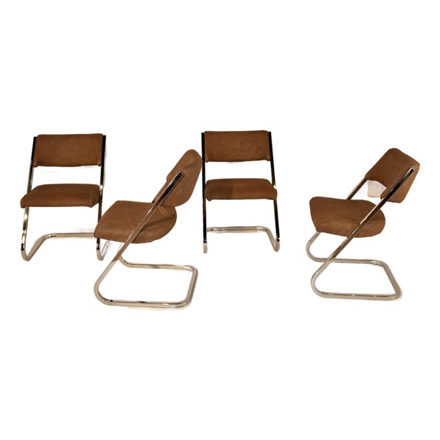 Set of Four Howell Cantilever Chrome Chairs, Circa 1960's For Sale