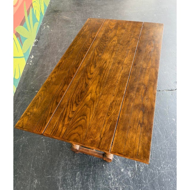 Brown Century Farmhouse Fliptop Console Dining Table For Sale - Image 8 of 16