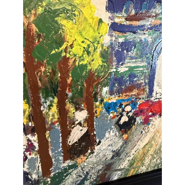 Arc De Triomphe in Paris, Created With Thick, Textured Impasto Brushstrokes. Vintage Oil Painting on Canvas. For Sale - Image 10 of 12