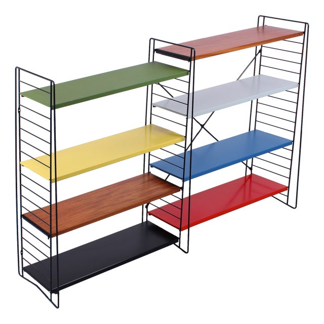Modular Colored Metal Floor Rack by A.D. Dekker for Tomado, 1950s For Sale