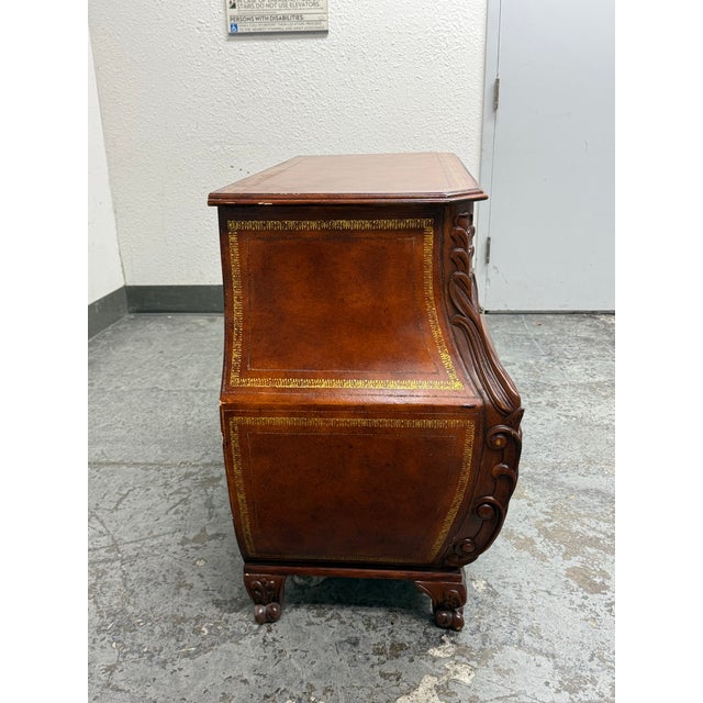 1990s French Provincial Style Bombé Commode + Gilt Accents, Late 20th Century For Sale - Image 5 of 12