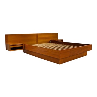 Danish Modern Teak Queen Platform Bed by Jesper For Sale