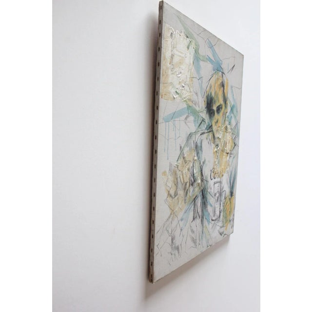 Mixed Media on canvas entitled 'Craig' by EK Sigal (American, ca. 1970). Composed of charcoal, watercolor, and paper...