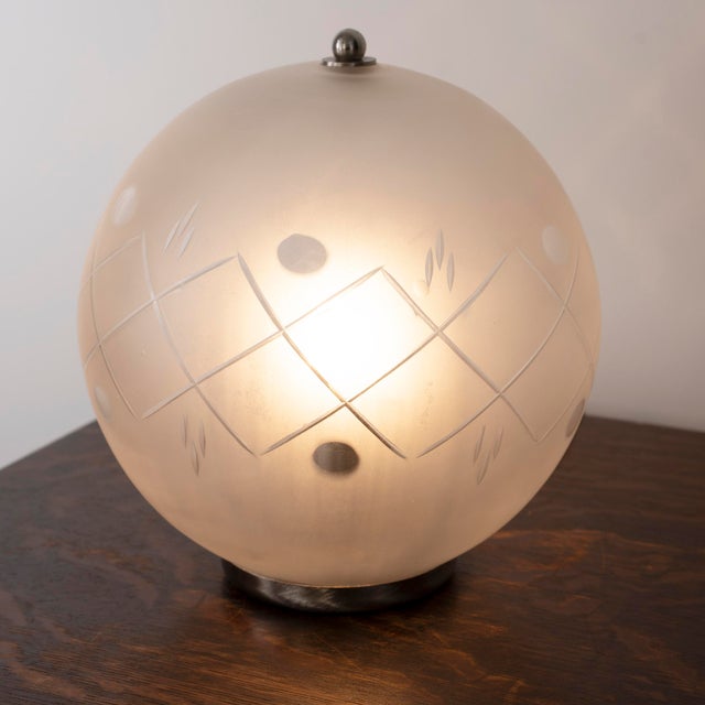 Vintage Art Deco Murano Glass Table Lamp, Italy, 1980s For Sale - Image 4 of 13