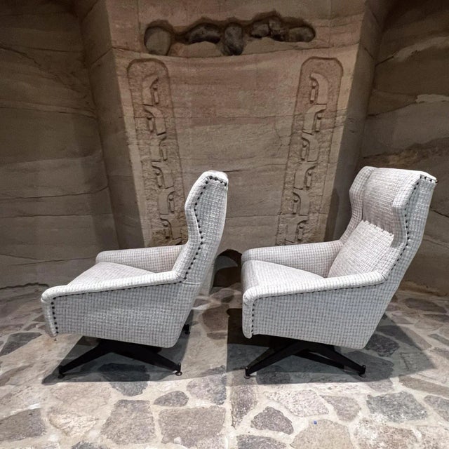 Textile 1960s Nello Pini for Novarredo Lounge Chairs Milan Italy For Sale - Image 7 of 10