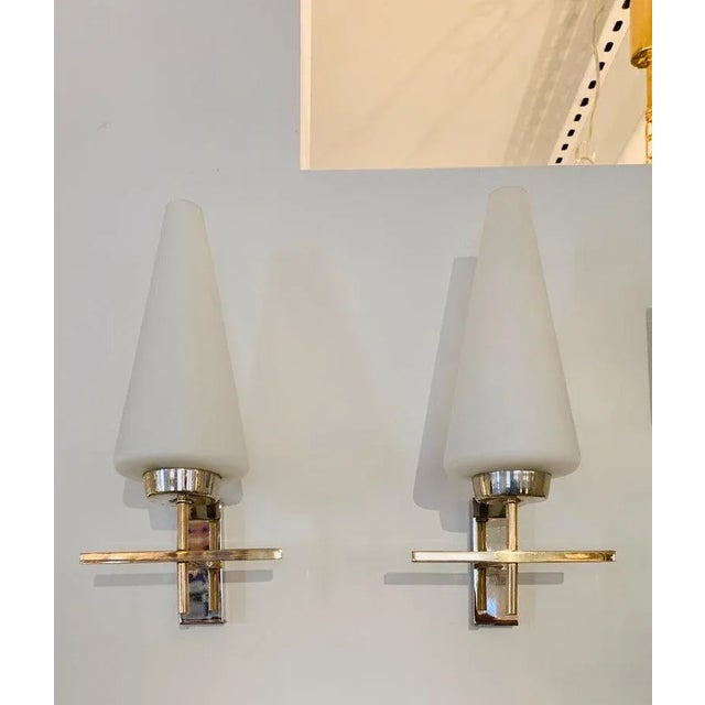 Maison Lunel Pair of French 1970s Lunel Wall Lights For Sale - Image 4 of 13