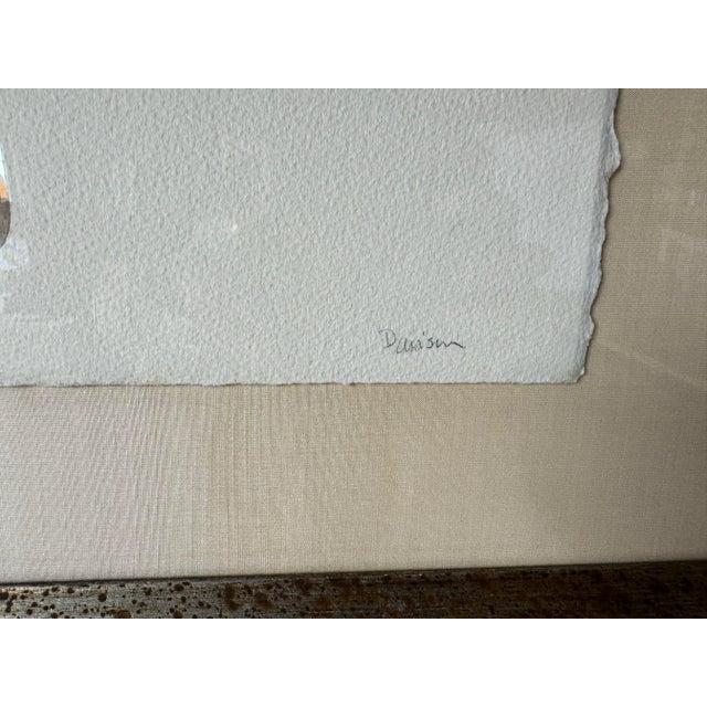 Brown Davison " Triptych Flowers " Watercolor on Paper Painting, Framed For Sale - Image 8 of 12