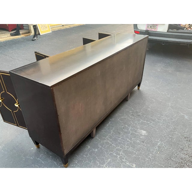 Traditional Modern Regency Style Carved Walnut Server / Credenza / Sideboard by Lexington For Sale - Image 3 of 8