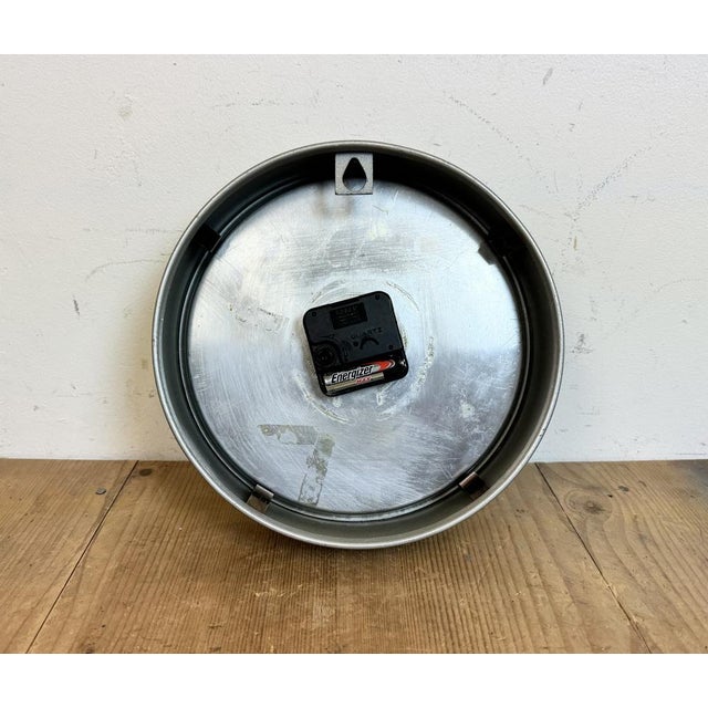 Industrial Grey Wall Clock from Burk, 1970s For Sale - Image 15 of 16