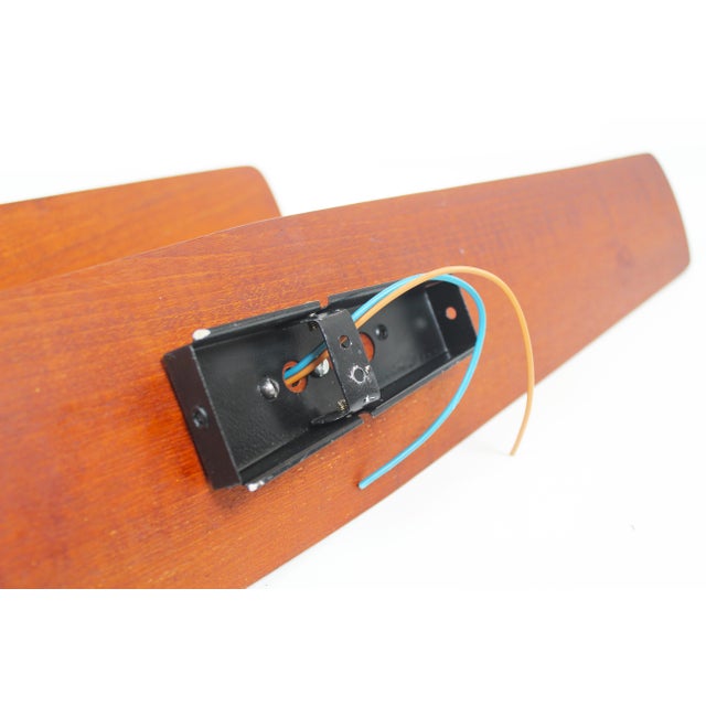 Wood Wall Lamps in Teak and Opaline Glass from Kaiser-Leuchten, 1960s, Set of 2 For Sale - Image 7 of 9