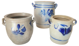 Vintage French Provincial Stoneware Pottery Betschdorf, Set of 3
