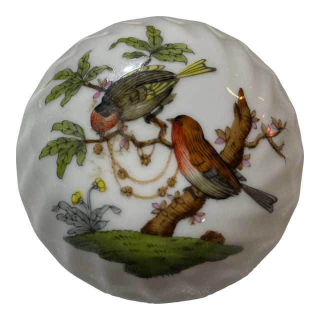 1980s Herend Rothschild Bird Trinket Box For Sale