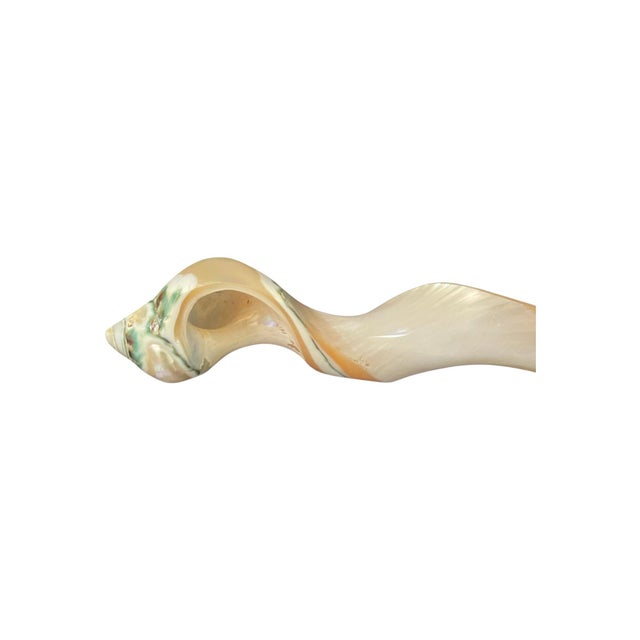 Hollywood Regency 20th Century Organic Sculptural Mother-of-Pearl Shell Caviar Serving Spoon For Sale - Image 3 of 9