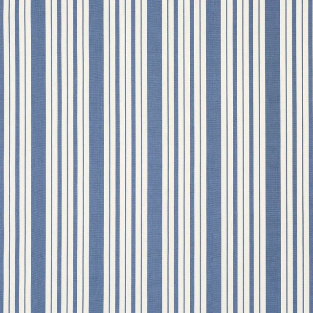 Schumacher X Mark D. Sikes Markie Stripe Fabric In Indigo For Sale