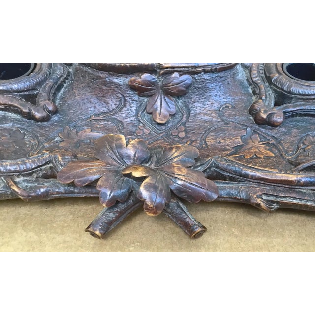 Brown Antique Black Forest Wildbird Inkwell For Sale - Image 8 of 8