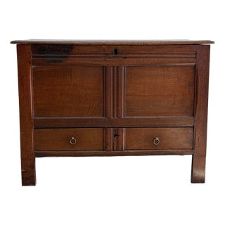 Antique English Oak Coffer/Trunk For Sale