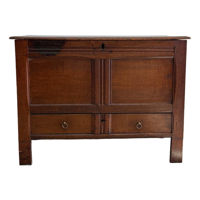 Antique English Oak Coffer/Trunk For Sale