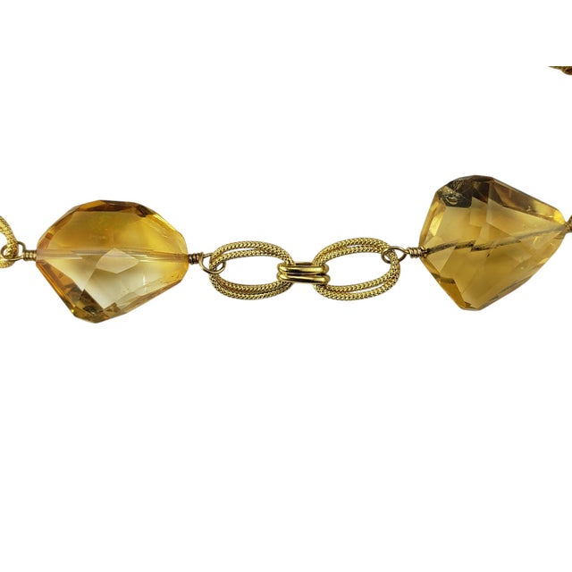 Late 20th Century Late 20th Century 14 Karat Yellow Gold Citrine Bead Lariat Necklace For Sale - Image 5 of 8
