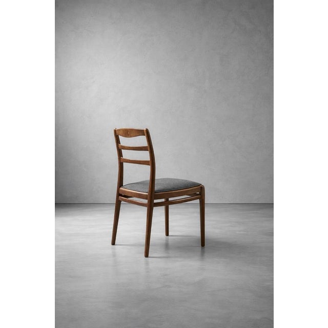 Mid-Century Modern Danish Teak & Grey Fabric Chairs, 1960s, Set of 4 For Sale - Image 6 of 18