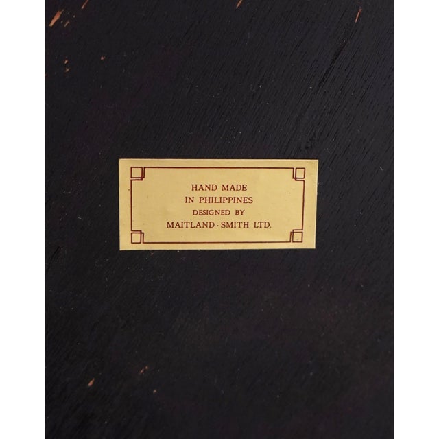 Maitland Smith Round Mahogany Leather Top Drum Table For Sale - Image 18 of 18