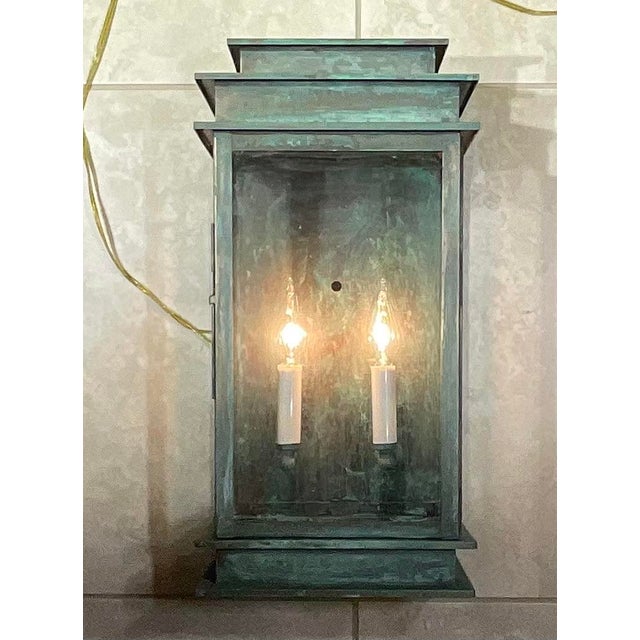 Exquisite Single Brass Wall Lantern For Sale - Image 4 of 14