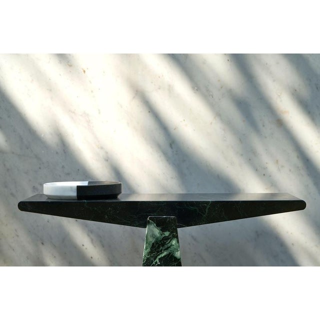 Gold Alcm Console in Verde Alpi Marble by Bufalini Design For Sale - Image 8 of 18
