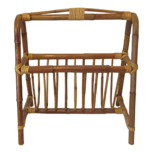 1950s Mid-Century Modern Bamboo A-Frame Magazine Rack